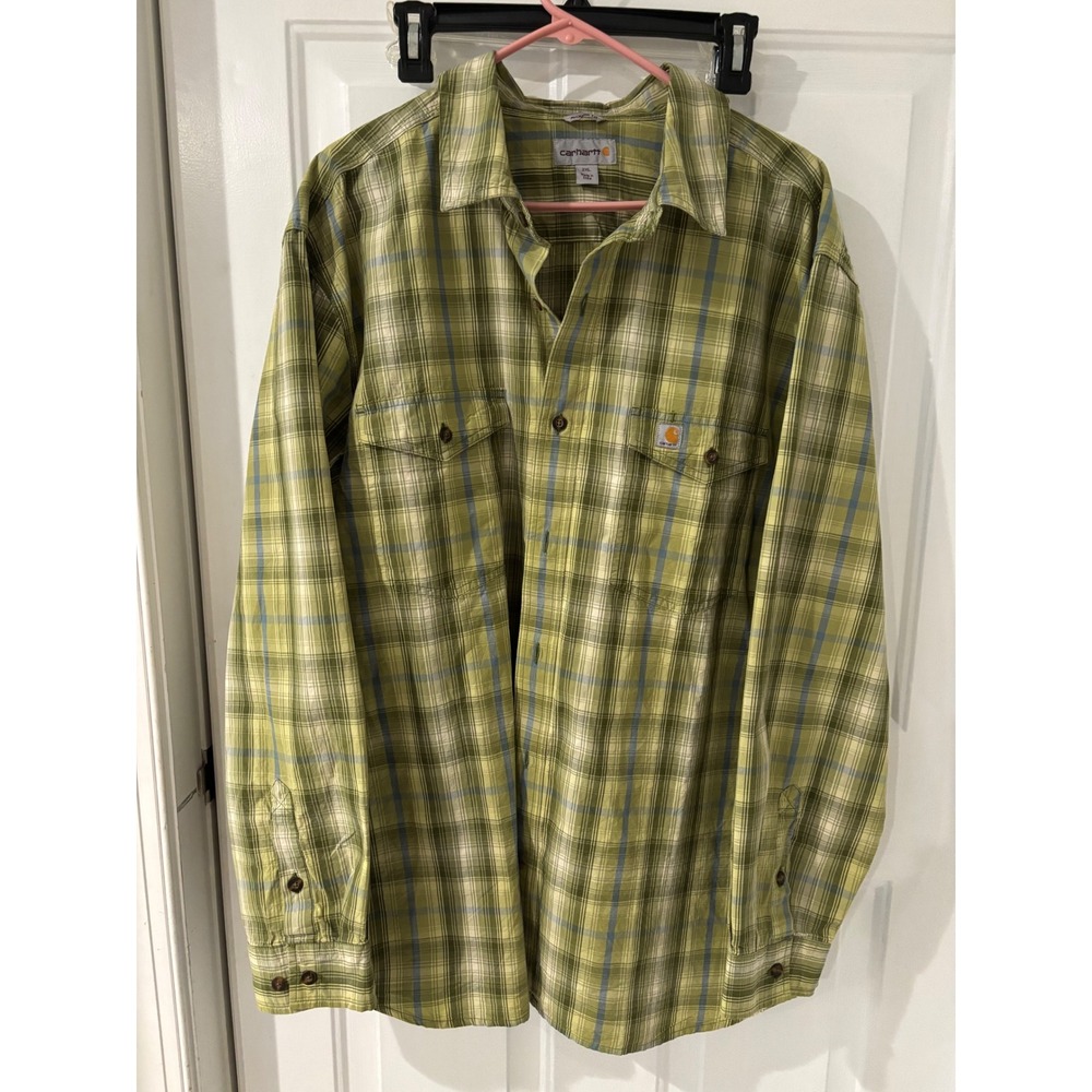 Carhartt Plaid Shirt‎ Relaxed Fit Long Sleeve Workwear 2XL